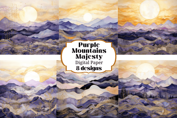 8 Purple Mountains Majesty Backgrounds for Creative Projects