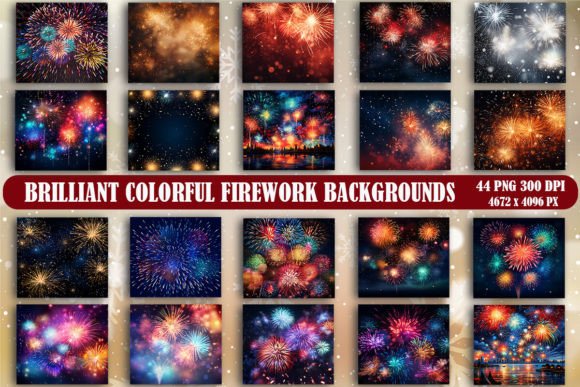 Brilliant Colorful Firework Backgrounds for Design