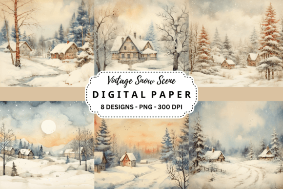 Bring Nostalgia to Life with Vintage Snow Scene Backgrounds