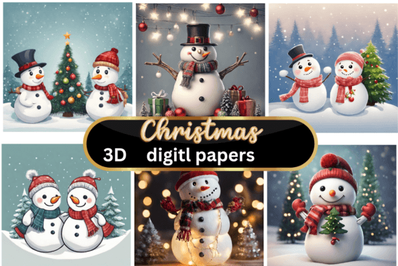 Christmas Backgrounds: 3D Snowman for Festive Designs