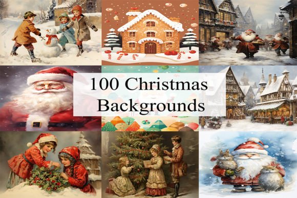 Christmas Backgrounds Bundle: 100 Festive Digital Papers