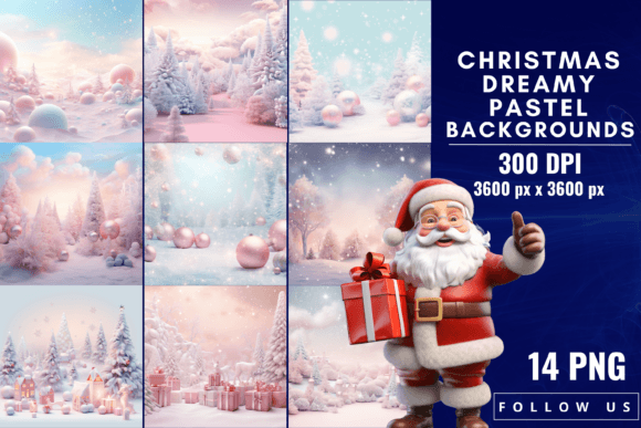Christmas Dreamy Pastel Backgrounds for Enchanting Projects
