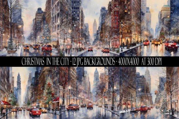 Christmas in the City Backgrounds: Elevate Your Holiday Designs