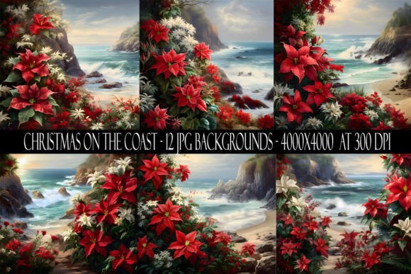 Christmas on the Coast Backgrounds for Holiday Designs