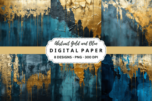 Elevate Your Projects with Abstract Gold and Blue Backgrounds