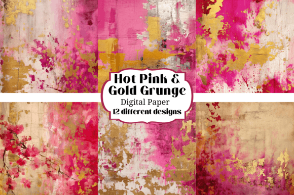 Hot Pink Gold Grunge: Textures That Command Attention