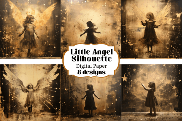 Little Angel Silhouette Backgrounds: 8 Designs for Your Projects