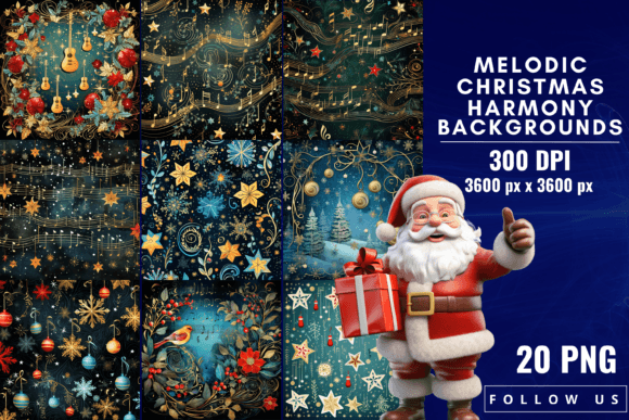 Melodic Christmas Harmony Backgrounds for Festive Designs