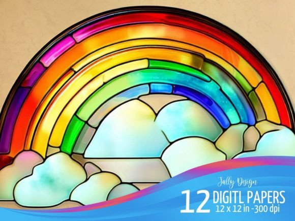 Rainbow Stained Glass Backgrounds: A Vibrant Design Asset
