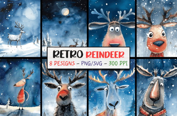 Retro Christmas Backgrounds Reindeer: A Designer's Holiday Toolkit