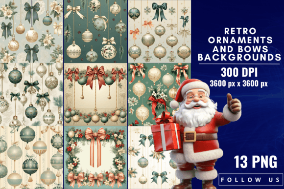 Retro Ornaments and Bows: Vintage Holiday Charm