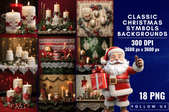 Timeless Holiday Vibes: Classic Christmas Symbols Backgrounds